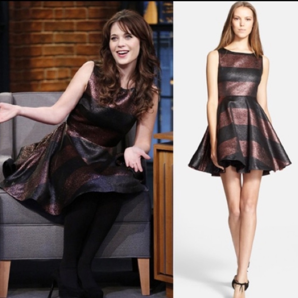 Alice + Olivia two tone metallic dress